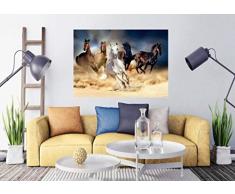 AG Design WB 8202Â + FTM 0859Â Frise adhÃ©sive, 0,14Â x 5Â m, Chevaux + Papier Papier Peint PhotoÂ âÂ 1Â Partie Chevaux, Friseâ¯: Film/Papier Peint Photo Autocollantâ¯: Papier, Colorful, 160Â x 115Â cm