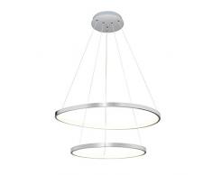Homemania Yorunge Lustre rond en mÃ©tal chromÃ© 60 x 60 x 120 cm 1 LED 61 W 6405 lm 4200 K LumiÃ¨re blanche naturelle