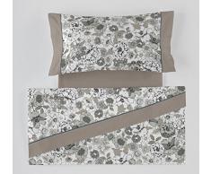 ESTELA ES-TelaÂ âÂ Set de draps imprimÃ©es Erica Couleur Gris (3Â piÃ¨ces)Â âÂ Lit de 135/140Â CmÂ âÂ 50% coton/50% PolyesterÂ âÂ 144Â Fils