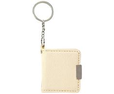 Zep AK3C Porte clés Simili Cuir Personnalisable pour 2 Photos Format identité 3,5x4,5 cm, Ivoire/Gris, 12 x 7 x 1 cm
