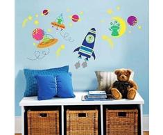 Walplus Autocollant Mural Galaxy Brille Amovible Autocollant Art Mural DÃ©calques Vinyle Maison DÃ©coration DIY Vivant Chambre Bureau DÃ©coration Papier Peint Chambre DEnfants Cadeau, Multicolore