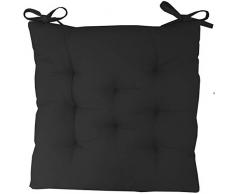 Deco&Co DÃ©coration intÃ©rieure naturelle - Galette de Chaise, Coton, Noir, Taille unique