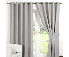 Dreamscene Rideaux occultant, Polyester, Tissu, Gris Argent, 116,8Â cm de Large x 182,9Â cm de Hauteur