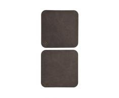 Wunschleder-Home 04A00722-00-Marron/15 cm Dessous de verre en cuir véritable