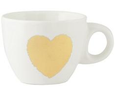 H&H H & H Amour Set de Tasses Ã CafÃ©, Porcelaine New Bone China, Noir, 6Â unitÃ©s