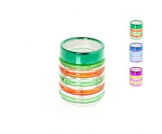 Home 8590700 Lot de 6 bocaux ronds en verre Couleurs assorties Cc650