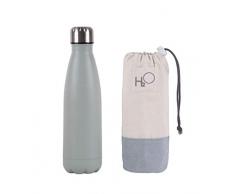 Vintage Marque Bouteille deau Sac Isotherme, Acier Plastique Coton, Bleu Sarcelle, Teal Blue