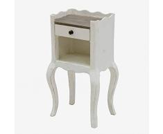 Better & Best Petite Table Creuse 1 tiroir Couvercle Naturel, Dimensions 40 x 30 x 73 cm, matériau : Bois, Blanc, Taille Unique