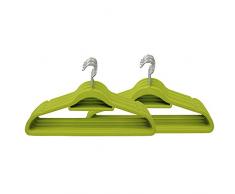 JVL Gamme Premium Toucher Velours Mince Ã©conomiser de lespace antidÃ©rapant cintres, Citron Vert, Pack of 60