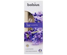 Bolsius Diffuseur darômes 45 ML avec 8 bâtonnets, 0% Alcool, Parfum Lavande, True Scents