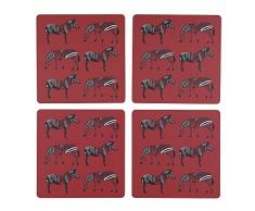 Space 1a Design Zebra March Lot de 4 Dessous de Verre