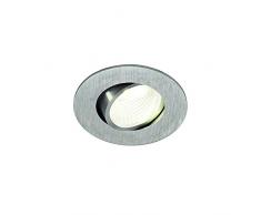 SLV plafond new Tria Mini Spot encastré DL, rond, 2,2 W, Power LED, 3000 K 30 °, clip plumes, en aluminium brossé 113986