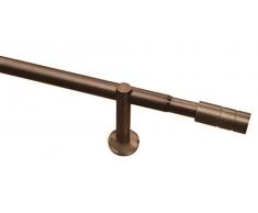 Gardinia Ensemble Tringle à Rideau Cylindre 1 Voie à 22/25 mm Bronze 190-360 cm