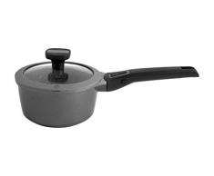 H&H Easy Click Casserole Anti-adhÃ©sif, Manche Amovible, avec Couvercle, Fonte daluminium, Gris