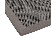 Bodenmeister BM939Fb04 Tapis de Cuisine en polypropylène Aspect sisal avec Bordure Gris Anthracite/Gris foncé 60 x 110 cm, Polypropylène, Gris Clair., 60x110