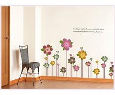 Enov Planet BeeStick Sticker Mural Fleurs Ã Longues tiges, Sticker repositionnable, Taille 170x70 cm