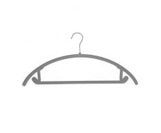 JVL Lot de 20 cintres Fins en Velours antidérapant pour Costumes Gris 46 x 0,5 x 25,5 cm