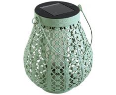 MUNDUS 35620 Lanterne Casablanca, MÃ©tal, Vert Amande, 13 x 13 x 18 cm