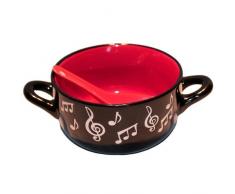 Little Ronflements Cartes et Cadeaux Note de Musique Bol avec cuillÃ¨re Rouge dans Une boÃ®te Cadeau, Multicolore
