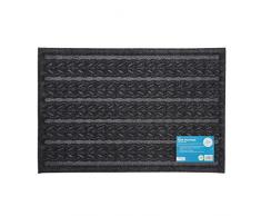 JVL respectueux de lenvironnement en Tricot Motif Grattoir Paillasson, câble de 40 x 60 cm, 100% Fibre de Polyester pour Animal Domestique, 15% recyclé en Caoutchouc, Charbon de Bois, 40 x 60 x 1 cm