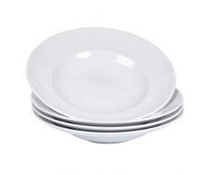 Esmeyer Lot de 6 Assiettes à pâtes en Porcelaine Blanc 27 cm