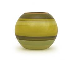 Angela neue Wiener Werkstaette Vase en Verre anoblit Forme de Boule, Verre, Jaune/Vert, 14Â x 14Â x 14Â cm