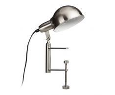 Relaxdays Lampe à fixer sur une table design métal lampe bureau lampe pince HxlxP: 27 x 15 x 22,5 cm, argenté
