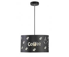 Wofi Lampe suspension, métal, 60 watts, E27, Métal, noir, E27 60 wattsW