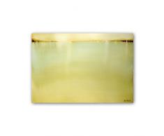 Cuadriman Abstrait et paysages Tableau révélation, Lac, Bois, Jaune, 90 x 60 cm