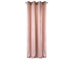 Eurofirany Rideaux Jacquard à 8 Åillets élégants et Brillants avec Coutures argentées pour Salon, Chambre à Coucher, Salon ou Chambre à Coucher Rose + argenté 140 x 250 cm