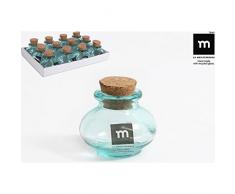 LA Bocal en Verre Rond avec Bouchon en liège pour dragées.