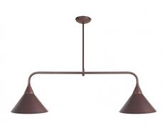 Tosel 20562 Lustre - Tombante Tube et tôle Acier, Peinture époxy, E27, 100 W, Marron/cône