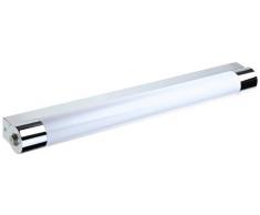 TRIO, Applique, Kolian incl. 1 x LED,SMD,9,0 Watt,3000K,970 Lm. Corps: metal, Chrome L:64,0cm, H:6,0cm, P:9,0cm IP44,Interrupteur,OSRAM Inside,Montage au mur