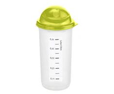 Rotho 1741105073 Verre doseur Shaker pour Faire Vos sauces, Milkshakes et Cocktails, Plastique, Transparent/Lime GrÃ¼n, 9,5 x 9,5 x 20,5 cm