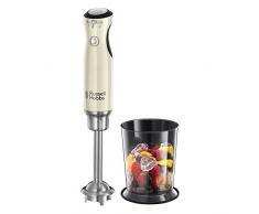 Russell Hobbs 25232-56 Mixeur Plongeant 700W Retro, 2 Vitesses, Bol Gradué 1L, Anti-Eclaboussure, Design Vintage - Crème