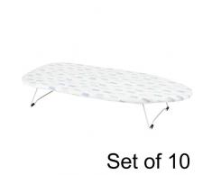 Kleeneze COMBO-5775 Lot de 10 planches Ã repasser avec housse en coton 73 x 31 cm