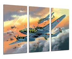 Tableau Moderne Photographique, Impression sur bois, Aviation, Dessins, AntiquitÃ©s, Avions de guerre, 97 x 62 cm, ref. 26453