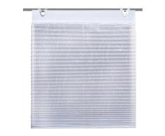 iovivo Store bateau en voilage avec oeillets motif fleuri Fleuri 140 x 45 cm blanc