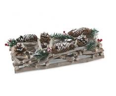 Villa dEste Home Tivoli 2423152Â Tallin photophore rectangulaire avec 3Â gobelets Verre, Bois, Blanc, Taille Unique