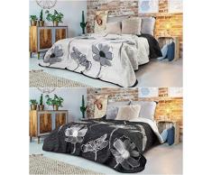 eurof irany Chon/Elva/K + Czar Plaid Boutis Polyester de Coton, CrÃ¨me/Noir 220Â x 240Â x 1Â cm