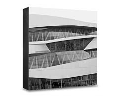 COGNOSCO HG-S102 Tableau Mural en Bois avec Photo darchitecture pour Mercedes Museum Noir/Blanc 15 x 15 cm