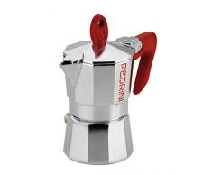 PEDRINI 9081 Cafetière Italienne, 1 Tasse 1 Tazza Rouge