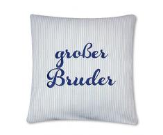 Die Gräfin Coussin pour Enfant en Coton Bio Rayé Bleu Clair 30 x 30 cm