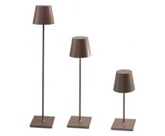 Zafferano Poldina Pro XXL - Lampe de table / lampadaire sur pied LED Ã intensitÃ© variable (150 cm / 81 cm / 69 cm), nouvelle station de recharge Ã contact, prise UE - Corten