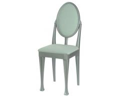 High Street Design Argent Lot de 6 chaises de salle à manger avec pieds Nuovo et coquille dœuf en tissu Coussins