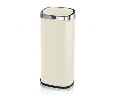 Morphy Richards Poubelle carrée avec capteur de Mouvement, Métal, crème, 50 L