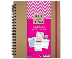 D.I.Y with Toga Agenda Familial 2018 2019, Autre, Multicolore, 21 x 24.5 x 2 cm SU114