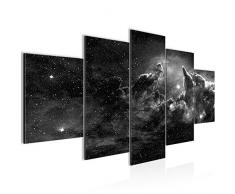 Tableau decoration murale Ãtoiles Galaxy 200 x 100 cm XXL Impression sur Toile Salon Appartment Gris 5 Parties - prÃªt Ã accrocher 612451c