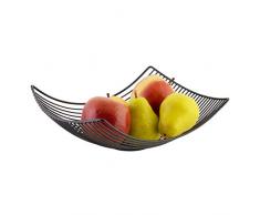 axentia 132766 Corbeille à Fruits, Fil de Fer, Noir, env. 31 x 10 x 23 cm