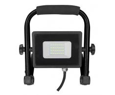 Projecteur LED portable parfait pour lextérieur grâce à la protection IP65, luminosité optimale (6500 K), 30 W, noir